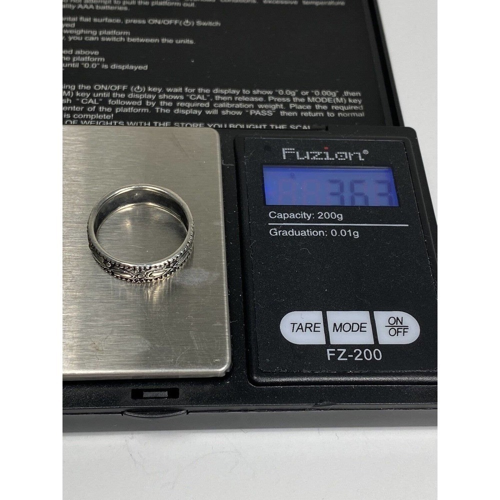 925 NF Thailand Ring Sterling Silver Band Design Women’s Size 9 3.63g - Picture 12 of 12